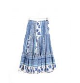 Jupe à motif bleu Vintage-1