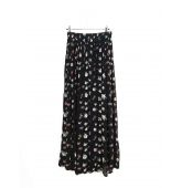Jupe Noire Motif Fleur Vintage-1