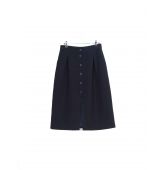 Jupe Unie bleu Marine Vintage-1