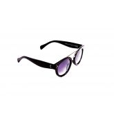 Lunette de soleil look rétro noire-2