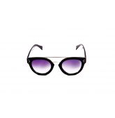 Lunette de soleil look rétro noire-1