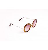 Lunettes de Soleil ronde écaille caramel-2