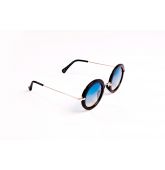 Lunettes de Soleil ronde noire-2