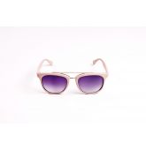 Lunettes de soleil monture beige avec barre haute-1