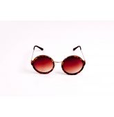 Lunettes de Soleil ronde écaille marron-1