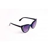 Lunettes de soleil bleue yeux de chat avec découpe-2