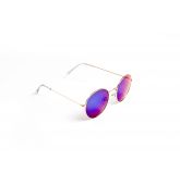 Lunettes de Soleil Ronde Cuivre Verres Miroirs Bleu / Vert-2