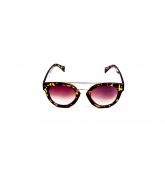 Lunettes de soleil style rétro Écaille Marron-1