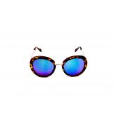 Lunettes Oversize Verres Miroirs Bleus-1