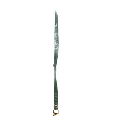 Ceinture cuir verte style serpent