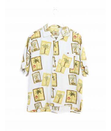 Chemise Hawaii blanche motifs imprimé T L