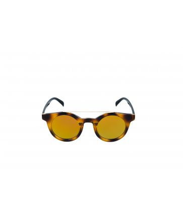 Lunette de Soleil Ecaille Verres Miroirs Oranges