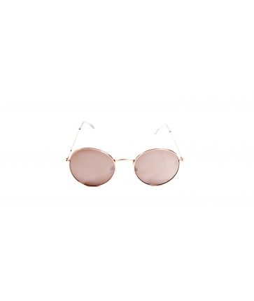 Lunette de Soleil Ronde Cuivre Verres Miroirs